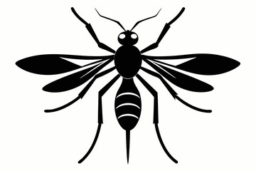 mosquito icon line art silhouette vector illustration