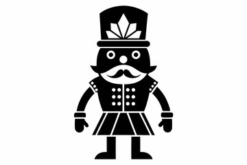 nutcracker line art silhouette vector illustration