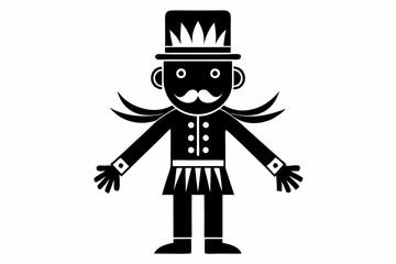 nutcracker line art silhouette vector illustration