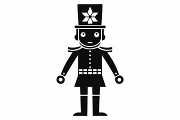 nutcracker line art silhouette vector illustration