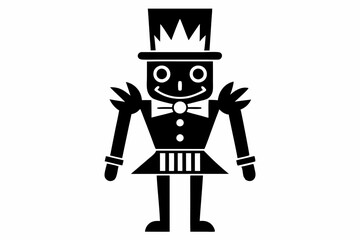 nutcracker line art silhouette vector illustration