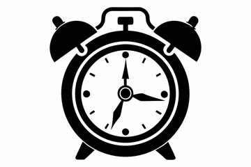 ringing alarm clock line art silhouette vector illustration