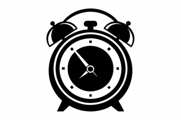 ringing alarm clock line art silhouette vector illustration