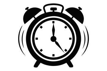 ringing alarm clock line art silhouette vector illustration