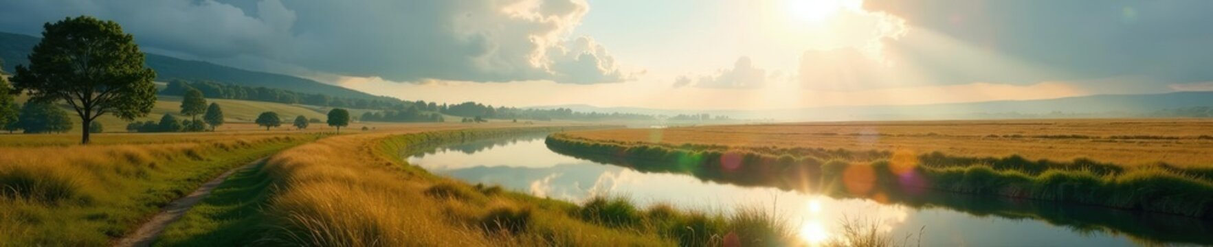 Wasser kuppe Landschaft bei sonnendes Nachmittag, afternoon, clouds