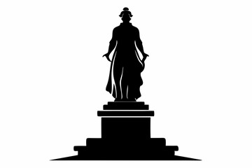statue line art silhouette vector illustration