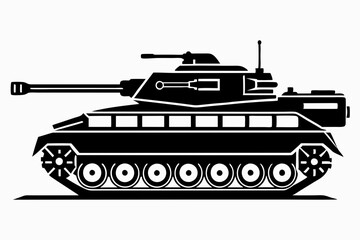 Fototapeta premium tank line art silhouette vector illustration