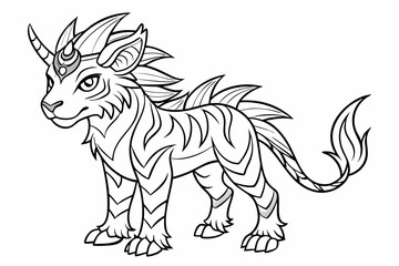Obraz premium coloring page line art black sihouette vector
