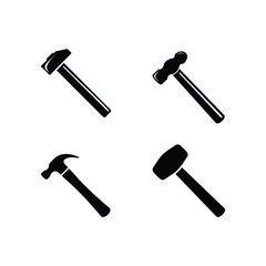 Monogram hammer icon symbol collection