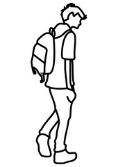 인물 사람 그림 라인드로잉 일러스트 PNG