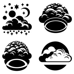 Majestic Cloud Patterns Collection Silhouette Vector Design