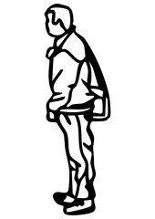 인물 사람 그림 라인드로잉 일러스트 PNG