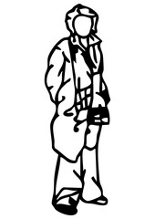 인물 사람 그림 라인드로잉 일러스트 PNG