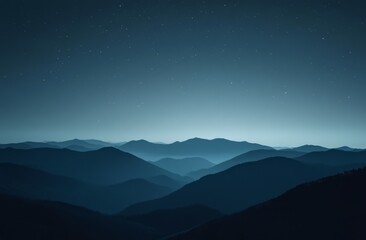 Fototapeta premium Night Mountains Skyline View