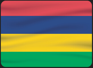 3d illustration flag of Mauritius. Mauritius flag waving isolated on white background with clipping path. 
