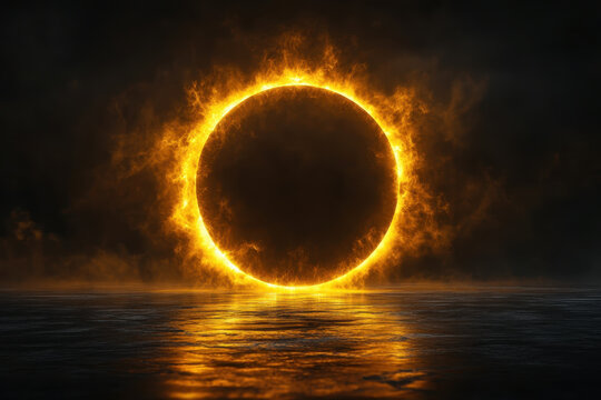 Solar eclipse in the sky: a stunning celestial event with the sun partially obscured by the moon, creating a captivating and mystical sight.