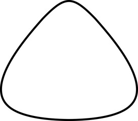 Simple Black Curved Triangle outline.
Rounded Triangle linear.
Triangle Rounded Corners flat vector isolated.
Transparent background.