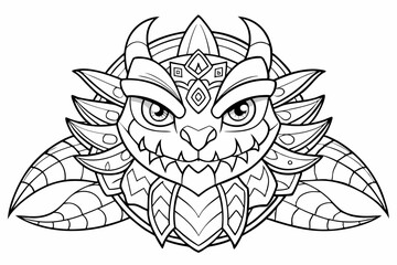 coloring page line art black sihouette vector