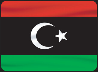 Obraz premium 3d illustration flag of Libya. Libya flag waving isolated on white background with clipping path. 