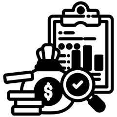 Fototapeta premium Evaluation Investment icon in Mix Filled Style. Simple Vector Design. Simple Vector Outline Filled Icon