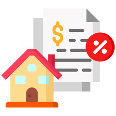 Estate Tax icon in Flat Color Style. Simple Vector Design. Simple Vector Flat Icon