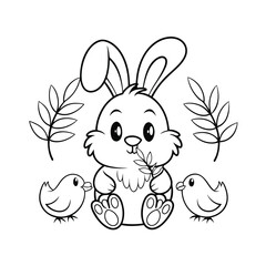 easter bunny with eggs