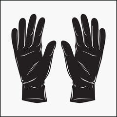 Obraz premium hands in black gloves, glove silhouette