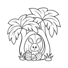 vector illustration of a tropical island