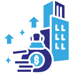 Value Investment icon in Glyph Dual Color Style. Simple Vector Design. Simple Vector Glyph Icon