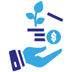 Investment icon in Glyph Dual Color Style. Simple Vector Design. Simple Vector Glyph Icon