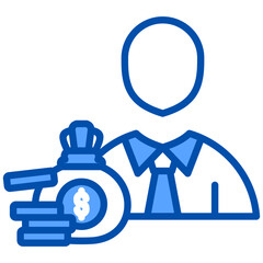 Investor icon in Blue Color Style. Simple Vector Design. Simple Vector Flat Icon