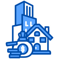 Assets icon in Blue Color Style. Simple Vector Design. Simple Vector Flat Icon