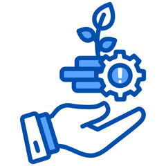 Investment Risk Management icon in Blue Color Style. Simple Vector Design. Simple Vector Flat Icon