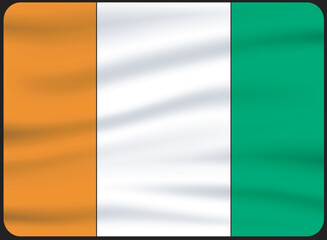 3d illustration flag of Cote d'Ivore. Cote d'Ivore flag waving isolated on white background with clipping path. 
