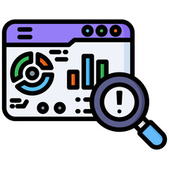 Market Risk icon in Flat Color Style With Outline. Simple Vector Design. Simple Vector Flat Icon