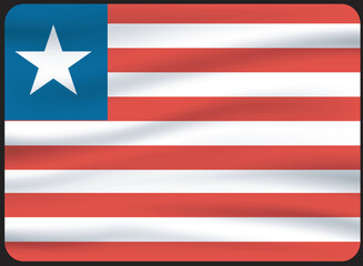 3d illustration flag of Liberia. Liberia flag waving isolated on white background with clipping path. 
