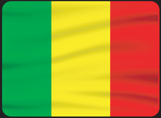 3d illustration flag of Mali. Mali flag waving isolated on white background with clipping path. 
