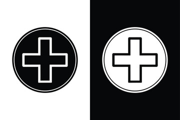 Fototapeta premium Plus icon vector on White Background ,Vector Art Illustration on white background.