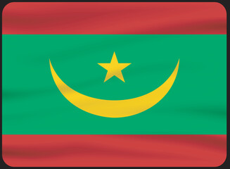3d illustration flag of Mauritania. Mauritania flag waving isolated on white background with clipping path. 
