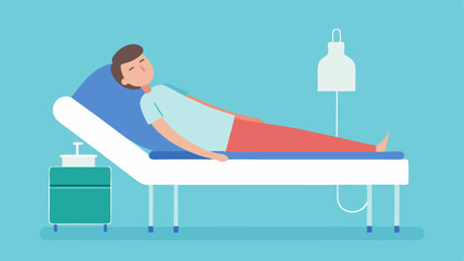 Patient Relaxation An illustration of a relaxed patient lying on a treatment bed with a tranquil expression during the microneedling procedure.
