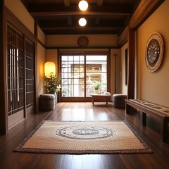 Tranquil Japanese home entryway