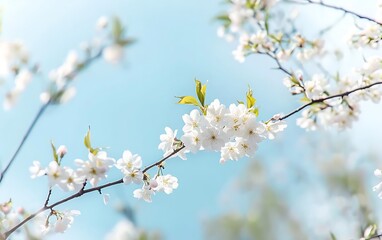 Obraz premium Blooming cherry plum tree, spring background. 