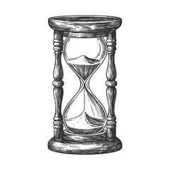 Vintage Hourglass Design with Detailed Wood Frame and Sand Flow
