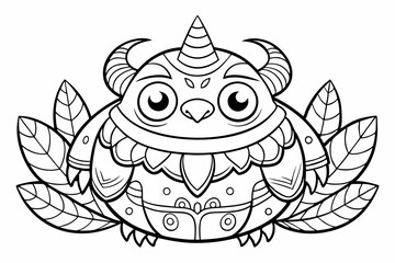 coloring page line art black sihouette vector