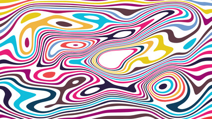 ABSTRACT ILLUSTRATION MARBLED TEXTURE LIQUIFY PSYCHEDELIC COLORFUL DESIGN. OPTICAL ILLUSION BACKGROUND VECTOR DESIGN