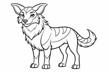 Coloring page line art black silhouette vector