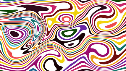ABSTRACT ILLUSTRATION MARBLED TEXTURE LIQUIFY PSYCHEDELIC COLORFUL DESIGN. OPTICAL ILLUSION BACKGROUND VECTOR DESIGN