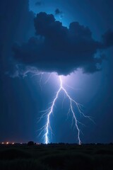 Stormy night sky with dark clouds, lightning, and heavy rain, stormy, turmoil