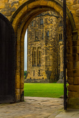 details from the Alnwick Castle located in north east England, UK