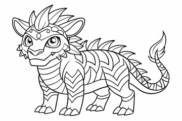 coloring page line art black sihouette vector